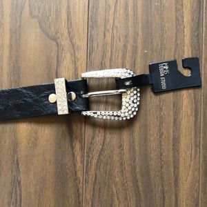 Rhinestone Black MMS Design Studio Belt